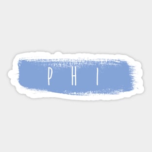 Phi Blue Brush Stroke Sticker